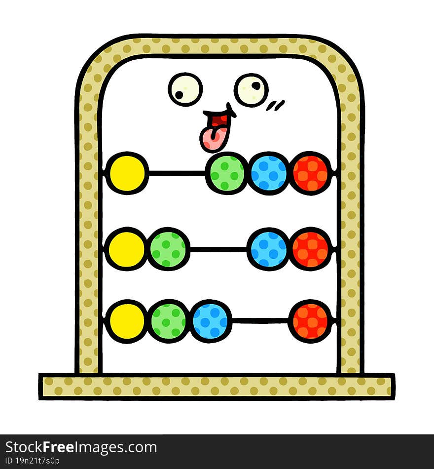 comic book style cartoon abacus