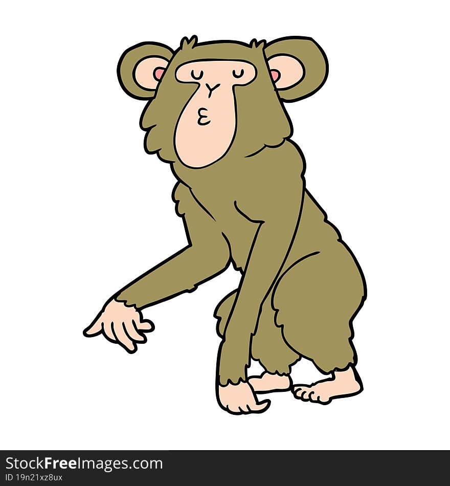 cartoon chimpanzee. cartoon chimpanzee