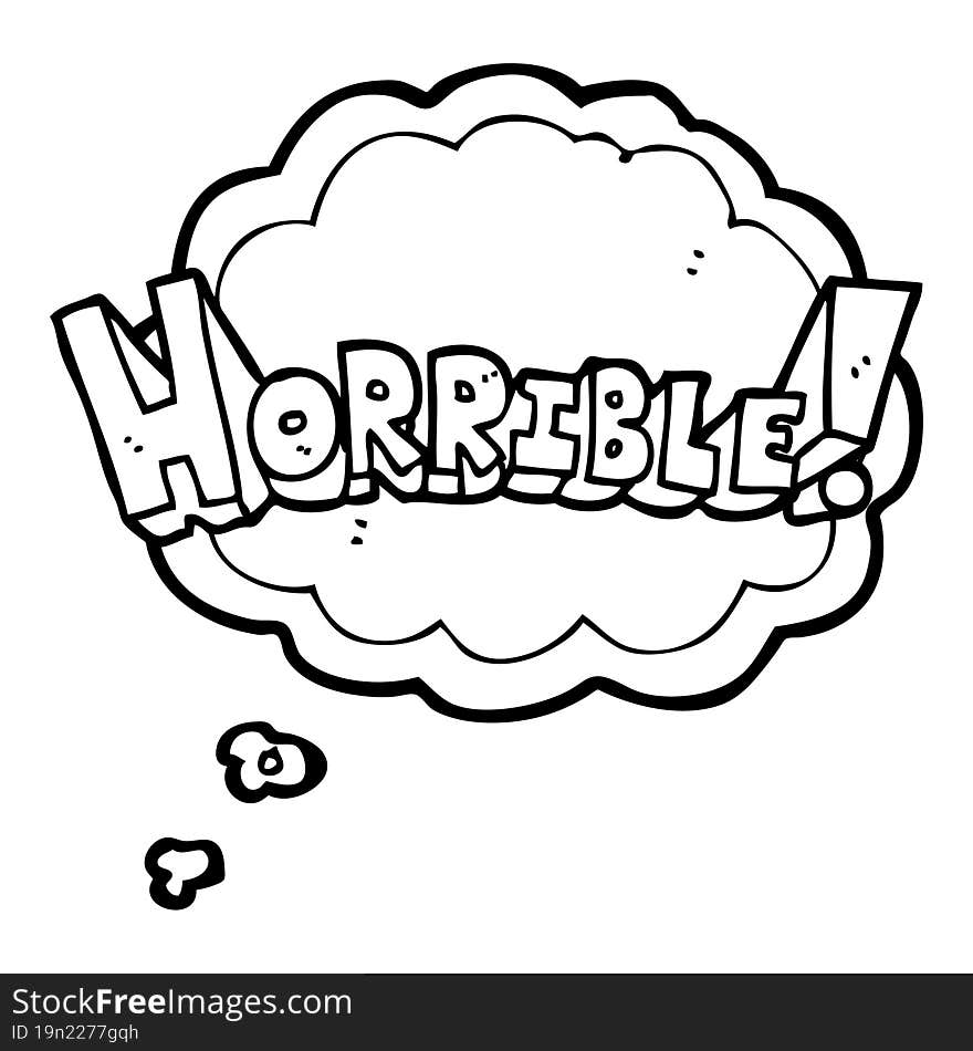 Thought Bubble Cartoon Word Horrible