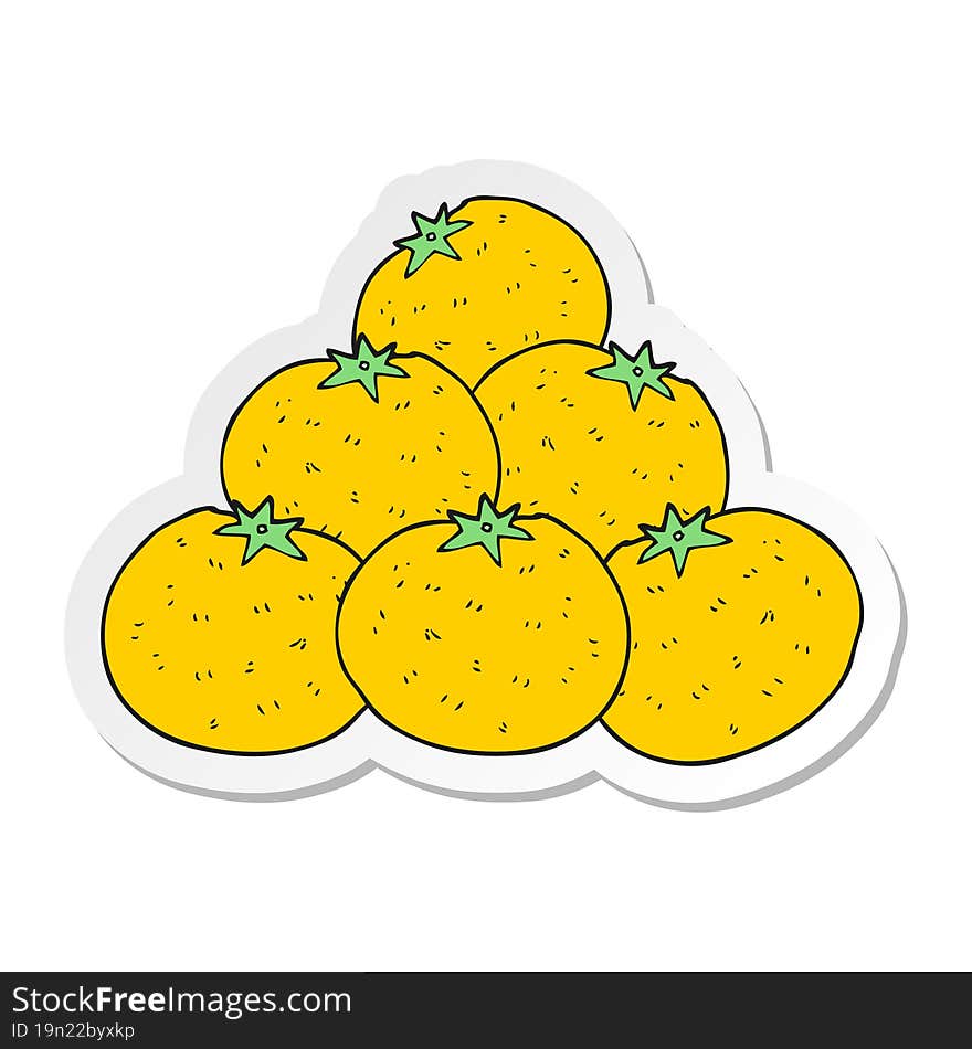 sticker of a cartoon oranges