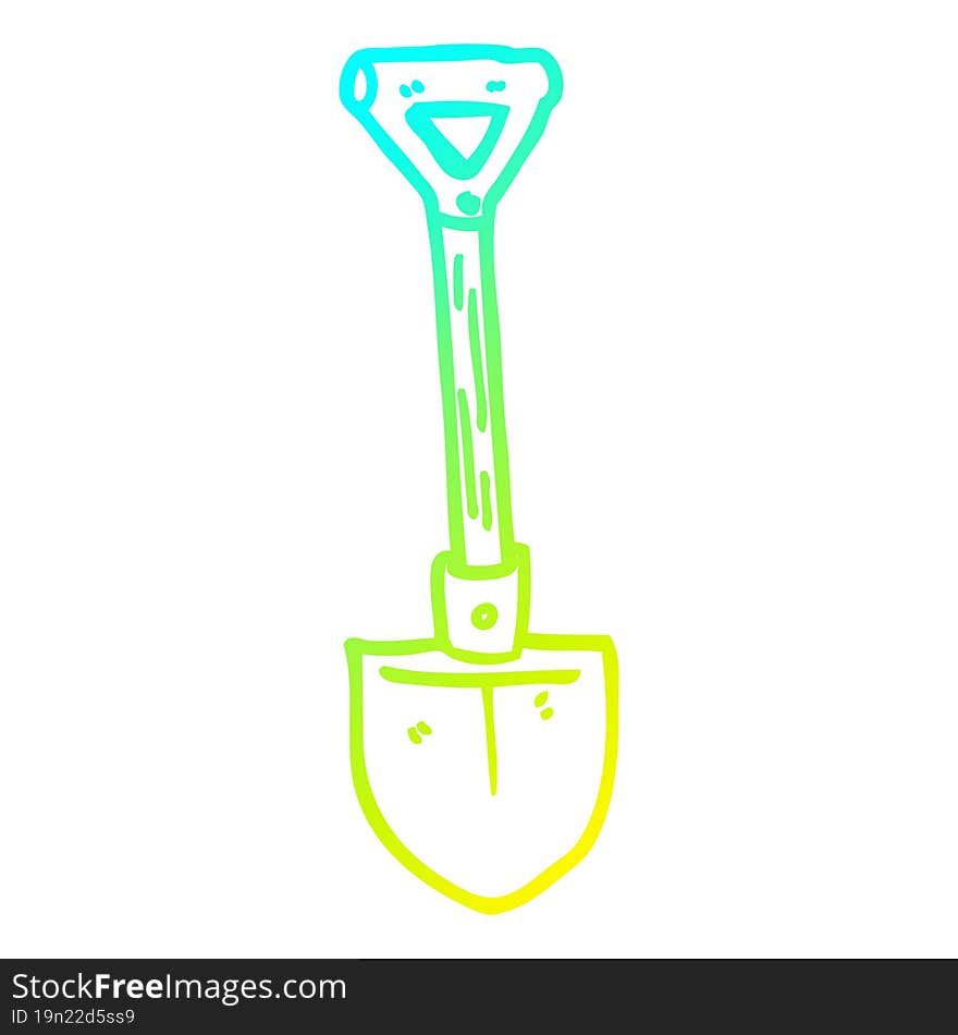 cold gradient line drawing cartoon shovel