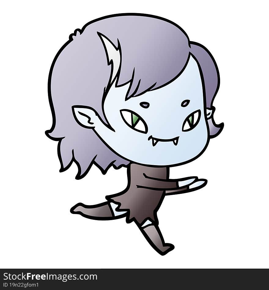 cartoon friendly vampire girl running. cartoon friendly vampire girl running