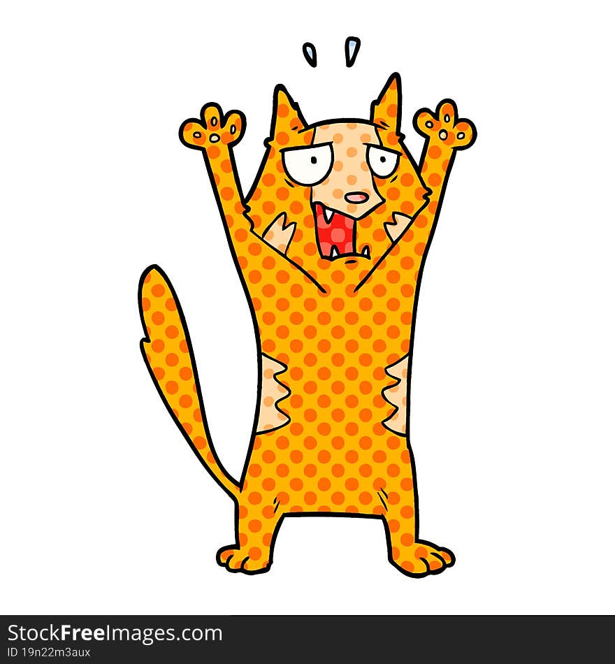 cartoon panicking cat. cartoon panicking cat