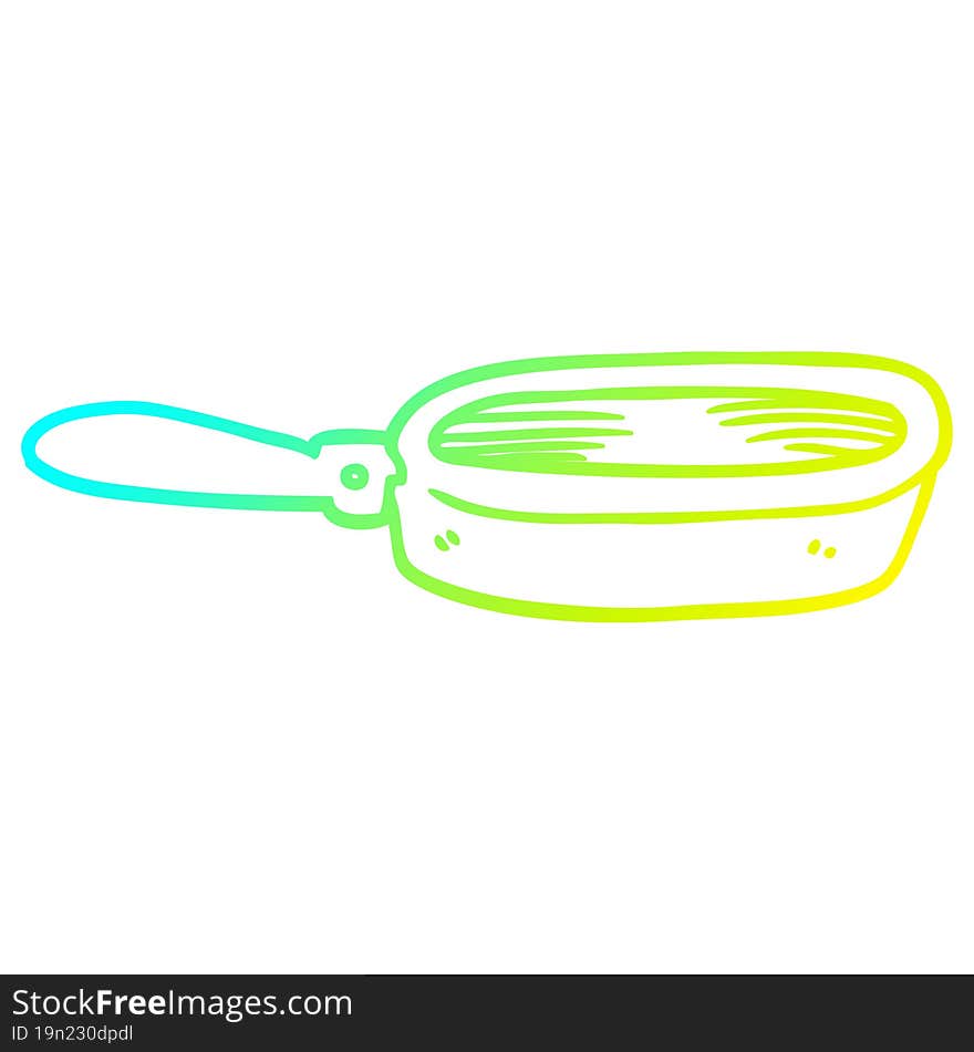 cold gradient line drawing cartoon frying pan