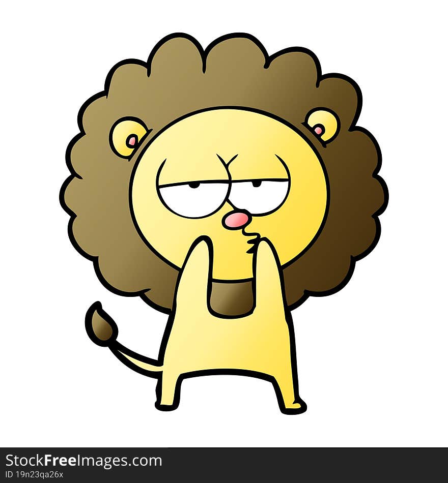 cartoon tired lion. cartoon tired lion