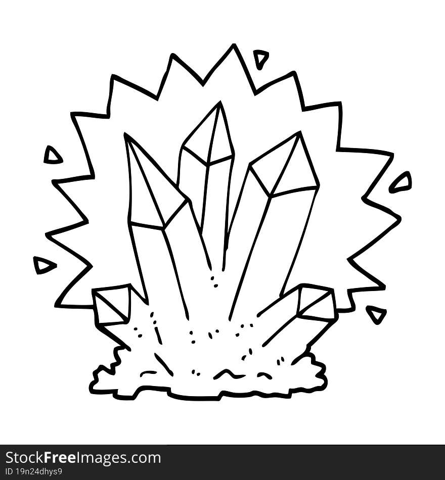 black and white cartoon natural crystals