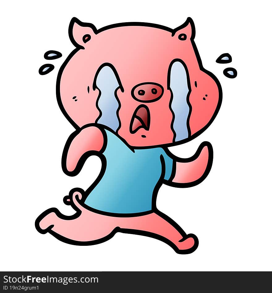 crying pig cartoon. crying pig cartoon