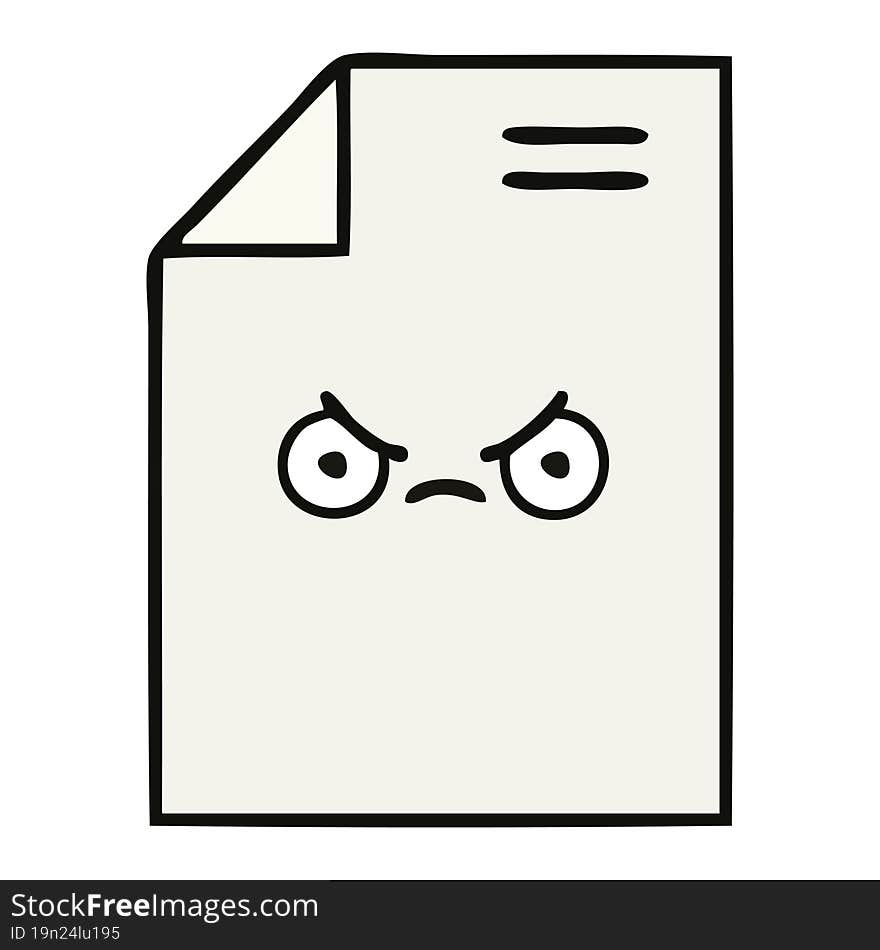 cute cartoon of a sheet of paper. cute cartoon of a sheet of paper