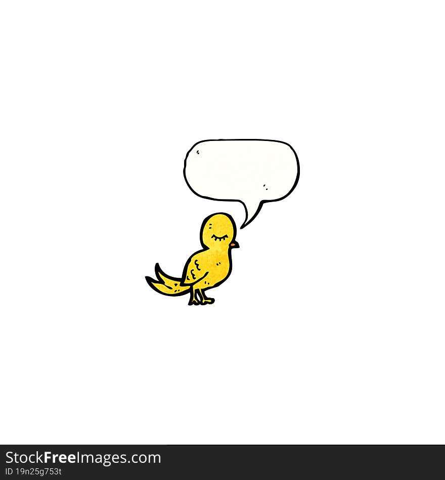 cartoon bird with speech bubble