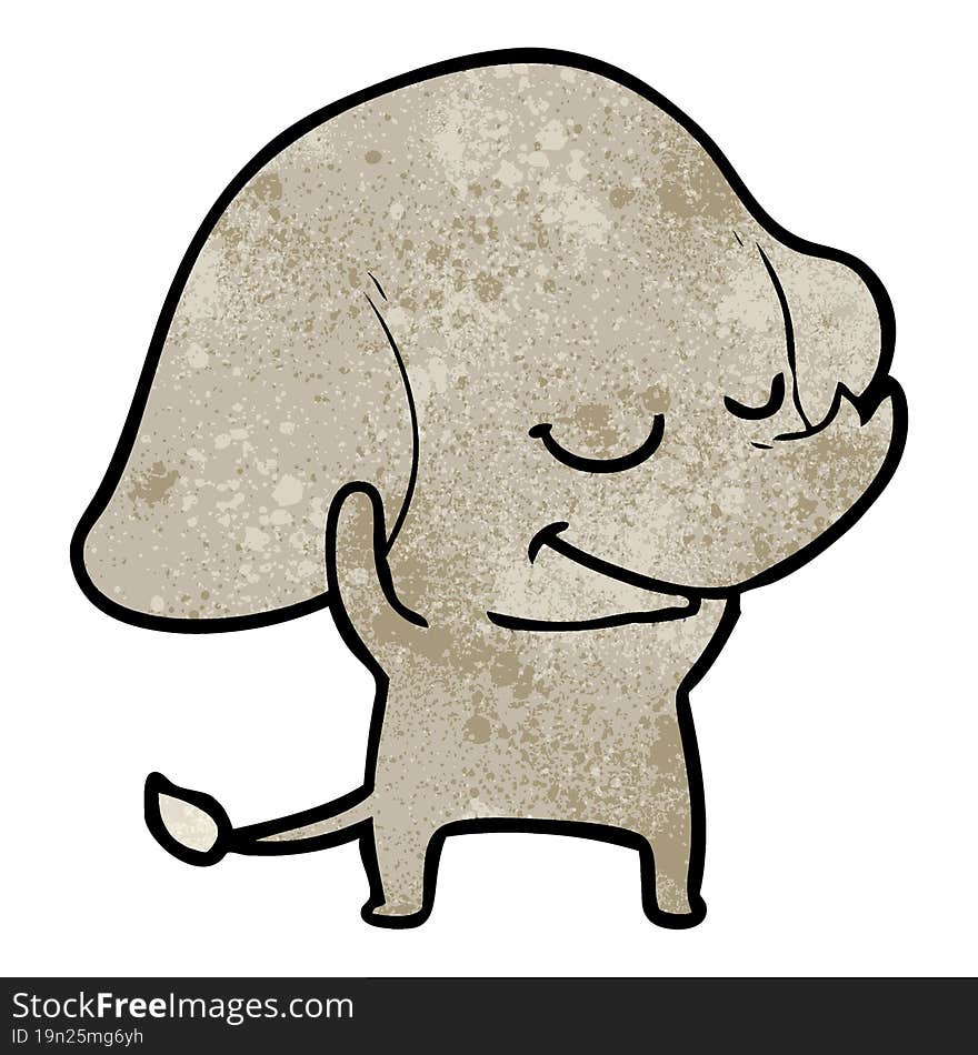 cartoon smiling elephant. cartoon smiling elephant