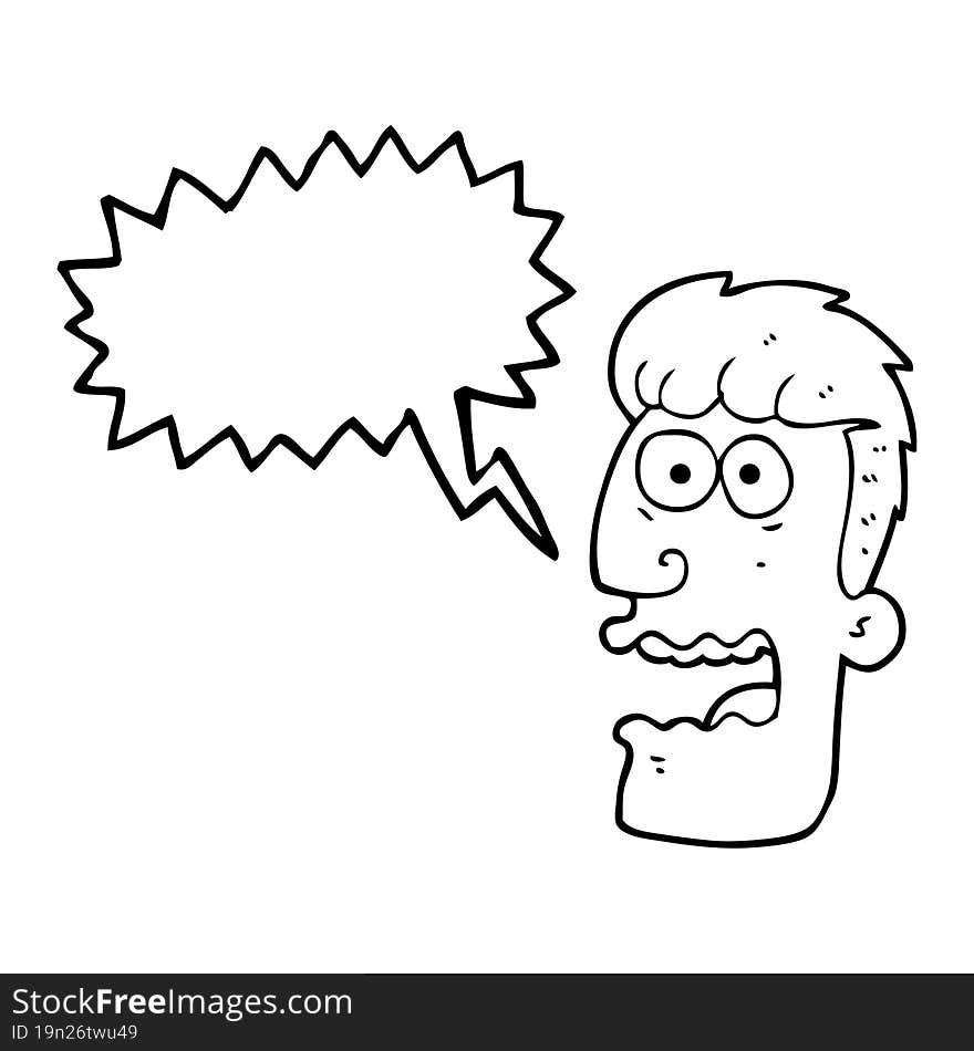 speech bubble cartoon shocked man