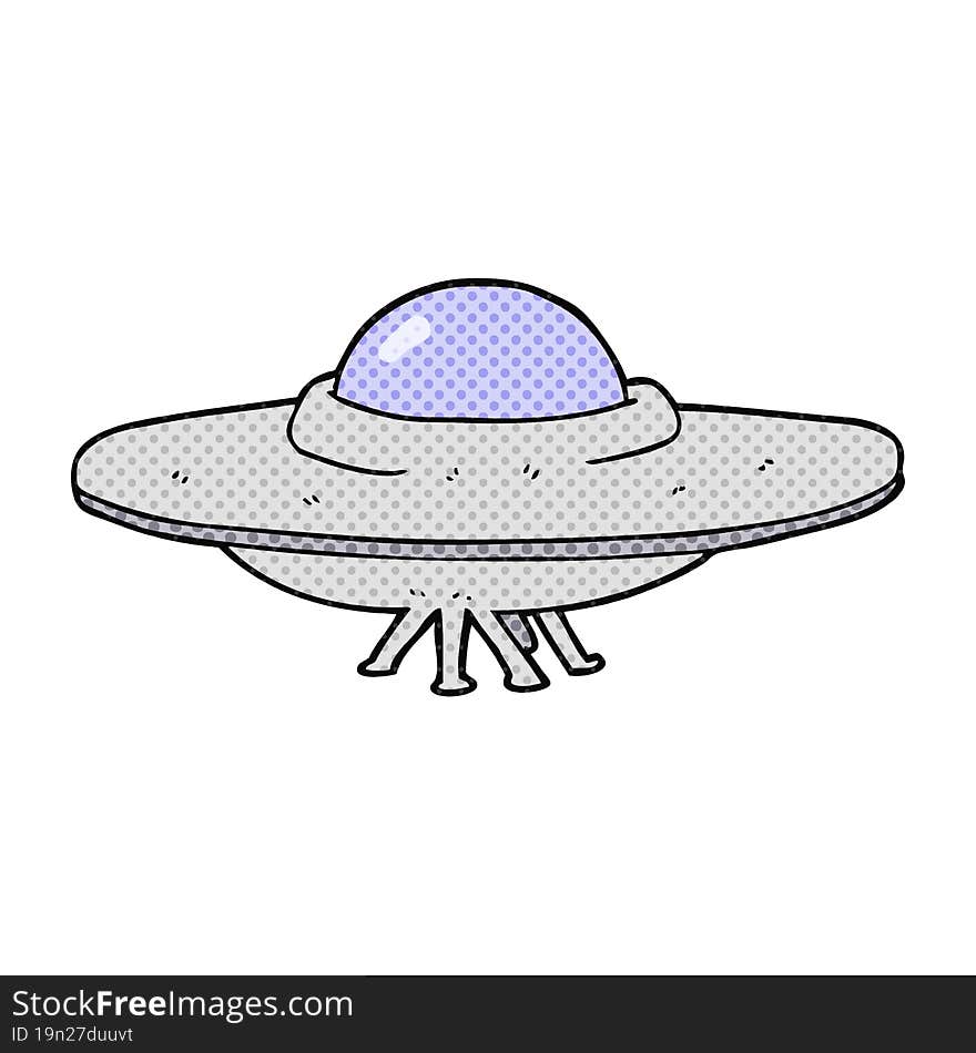 freehand drawn cartoon flying saucer