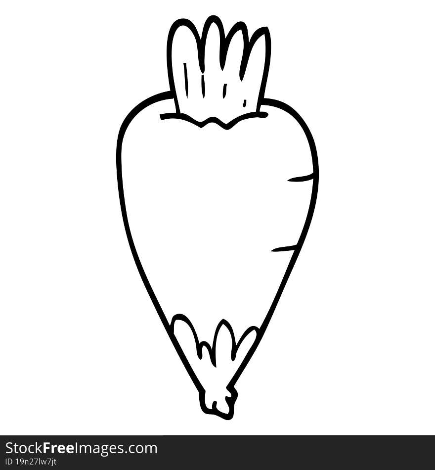 Line Drawing Cartoon Root Vegetable