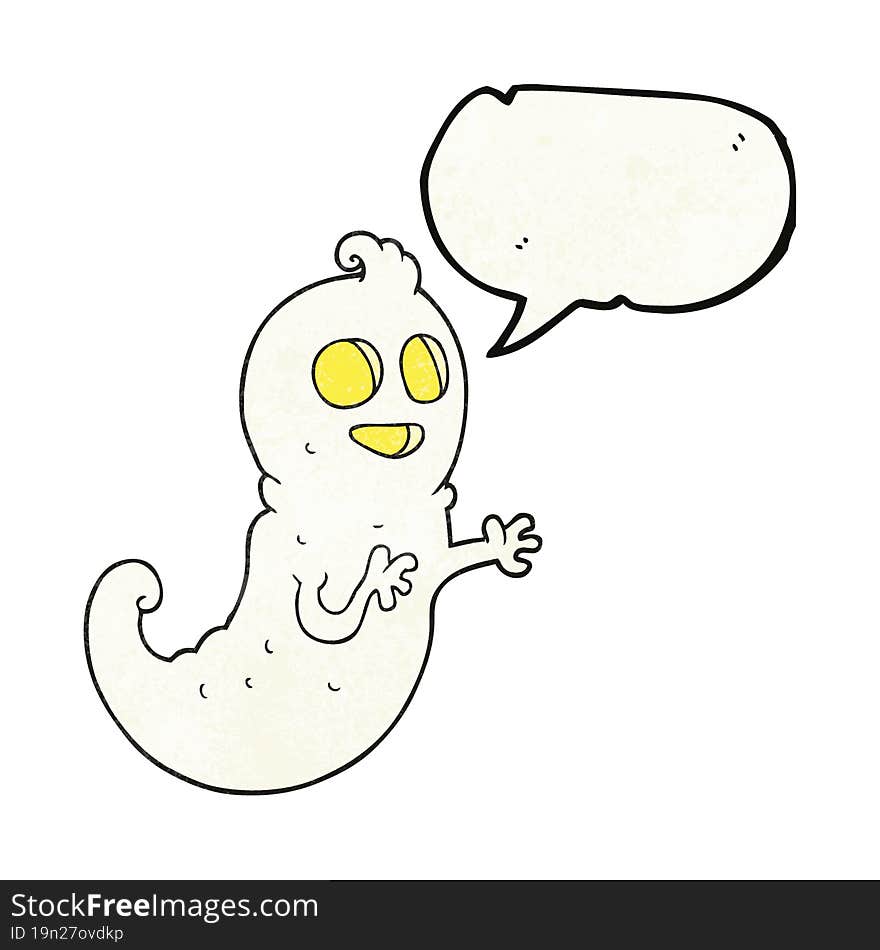 speech bubble textured cartoon ghost