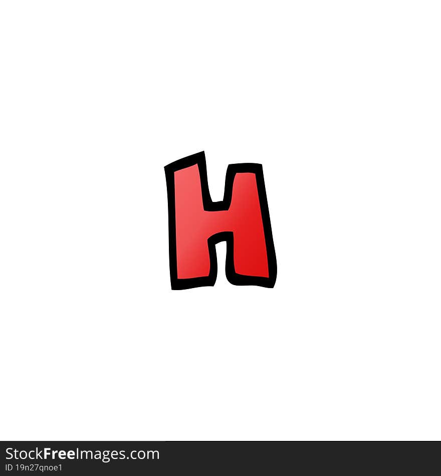 Cartoon Doodle Letter H