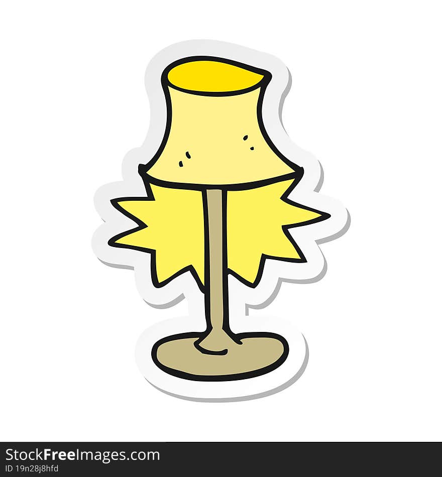 sticker of a cartoon lamp