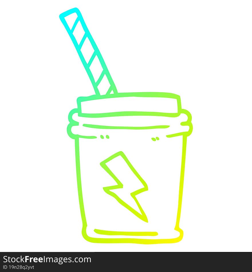 cold gradient line drawing cartoon take out drink