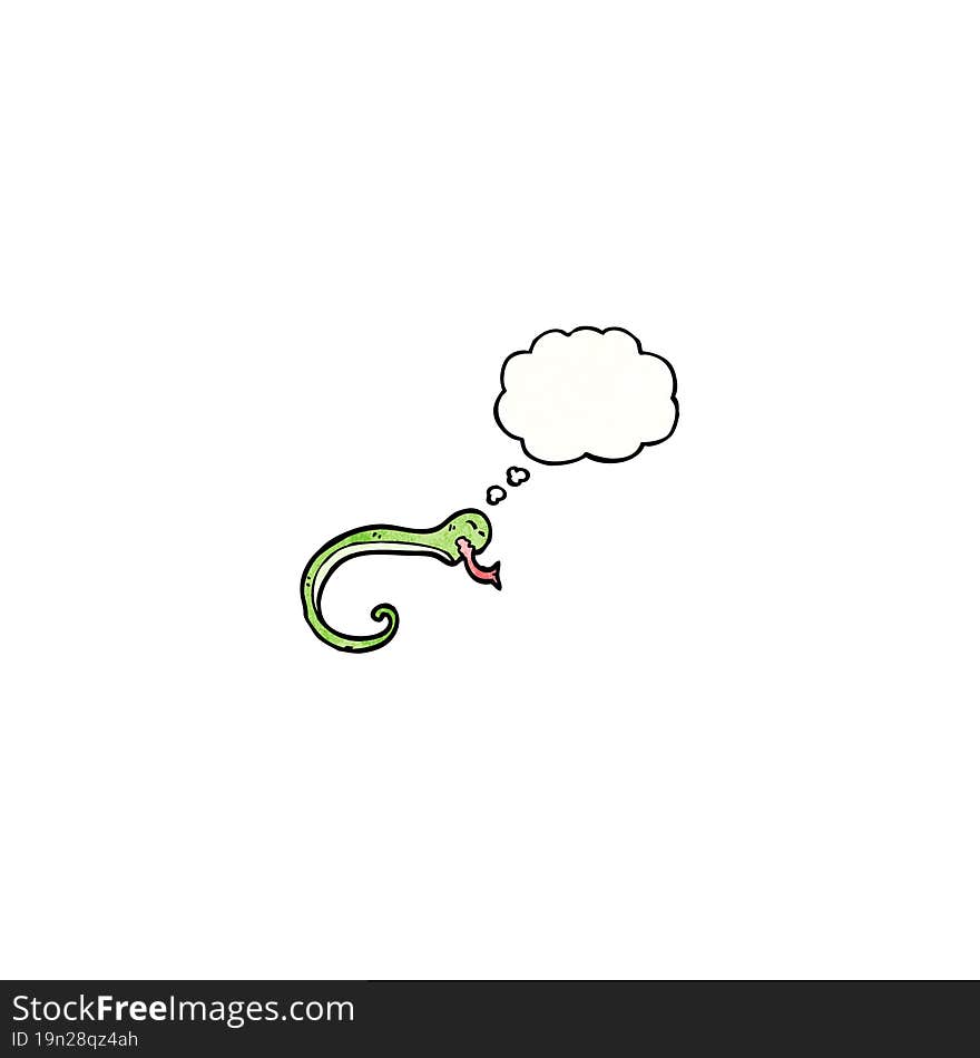 snake with thought bubble cartoon