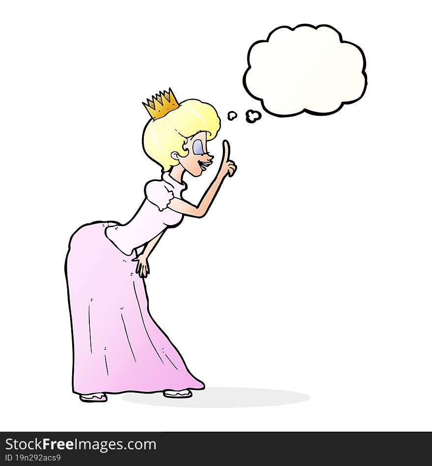 cartoon princess with thought bubble