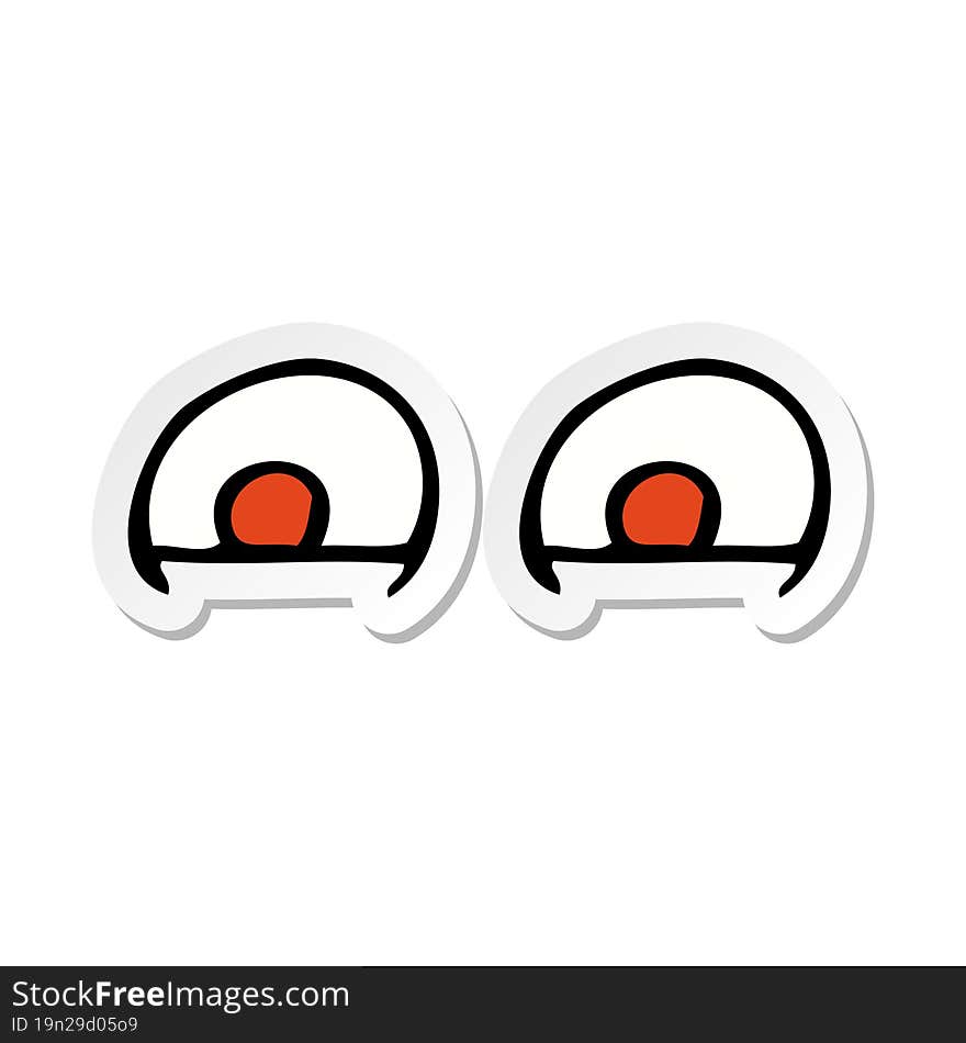 sticker of a cartoon red eyes