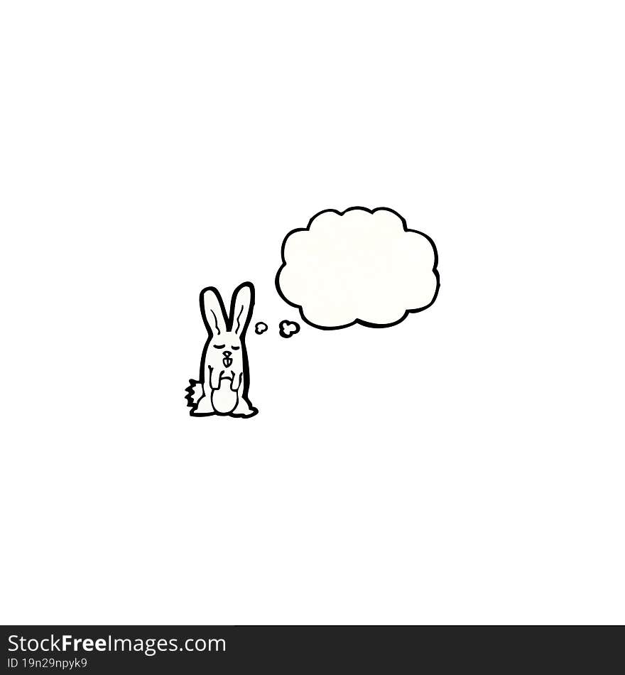 cartoon rabbit with thought bubble