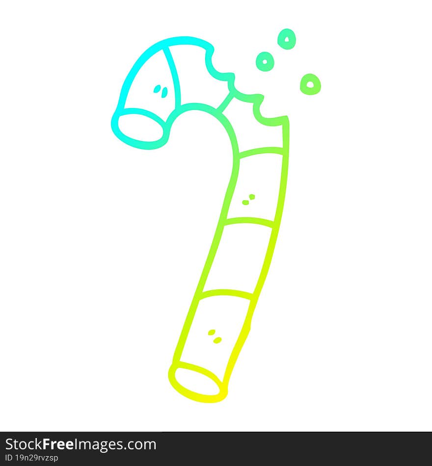 Cold Gradient Line Drawing Cartoon Pink Candy Cane