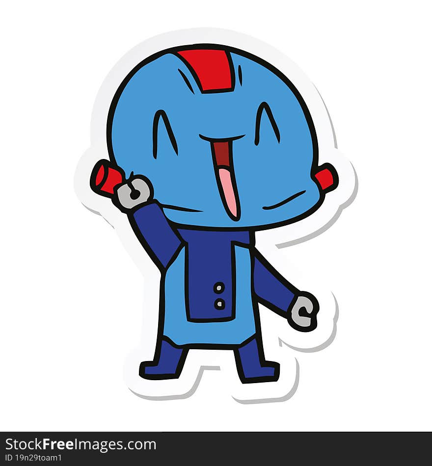 sticker of a cartoon robot