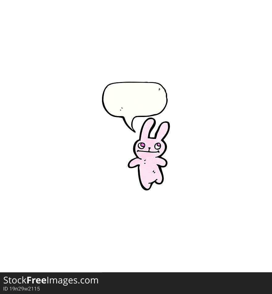 cartoon bunny with speech bubble