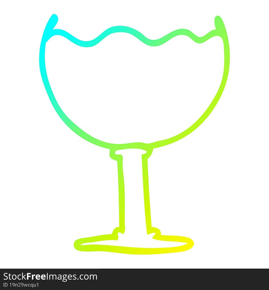 Cold Gradient Line Drawing Cartoon Glass Of Wine