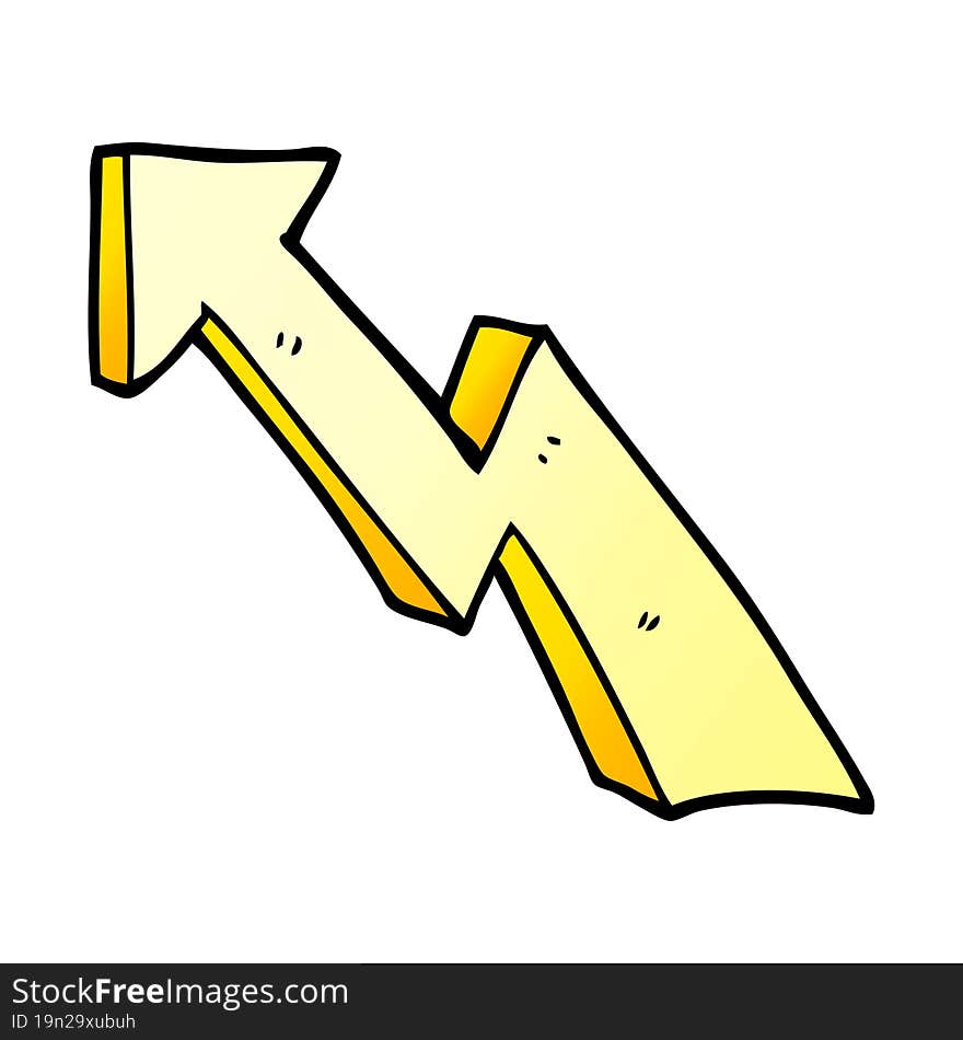 Cartoon Doodle Rising Arrow