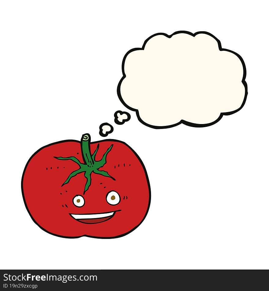 Cartoon Tomato With Thought Bubble