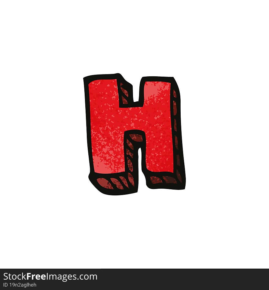 Cartoon Doodle Letter H