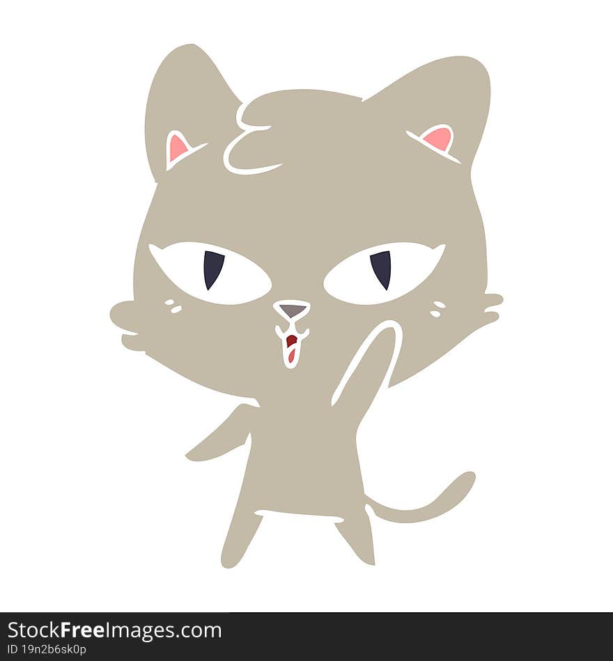 flat color style cartoon cat