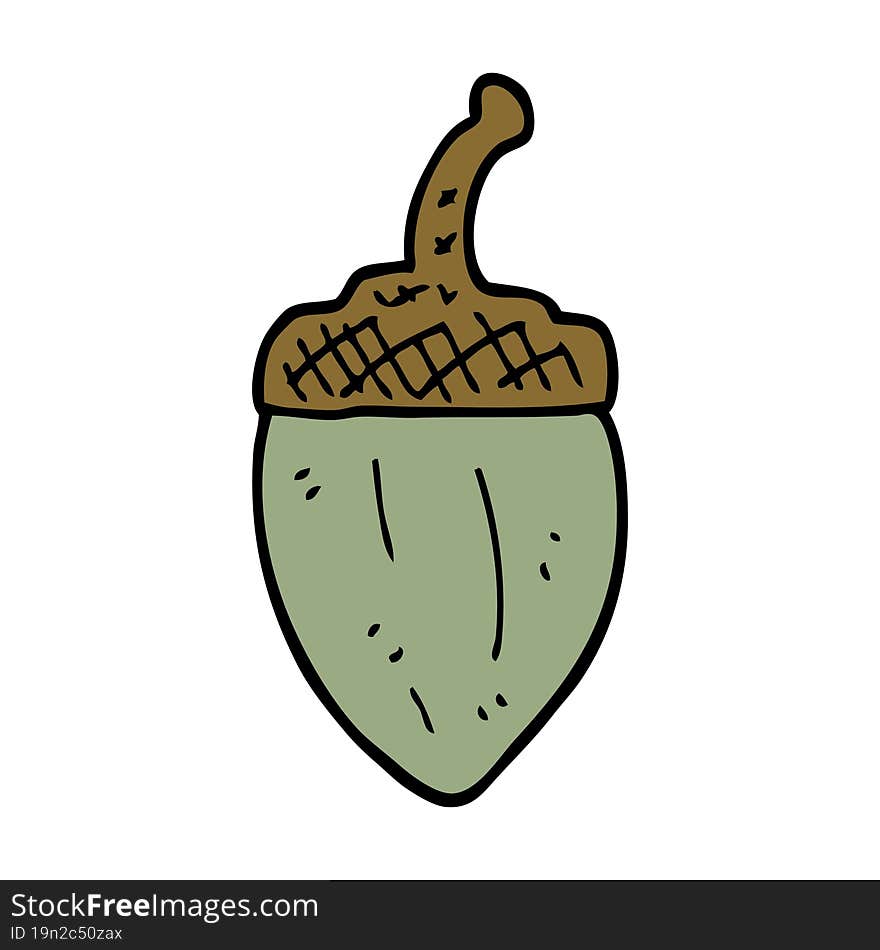 cartoon doodle acorn