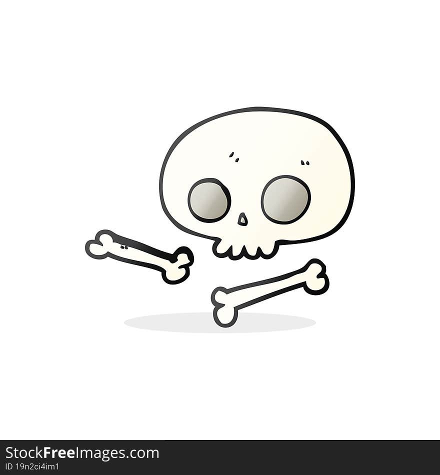 cartoon skull and bones