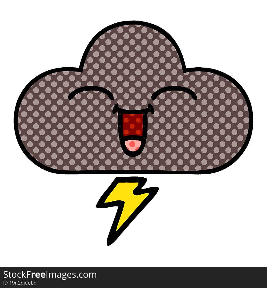 comic book style cartoon storm cloud