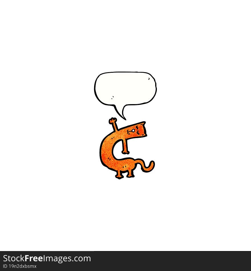 funny cartoon cat with speech bubble