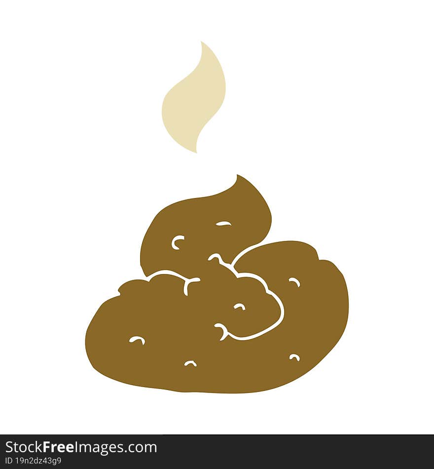 flat color illustration of a cartoon gross poop