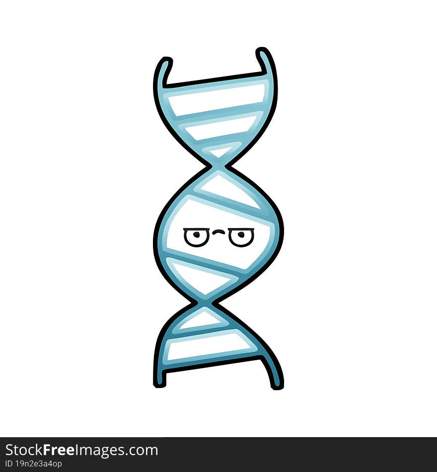 gradient shaded cartoon DNA strand