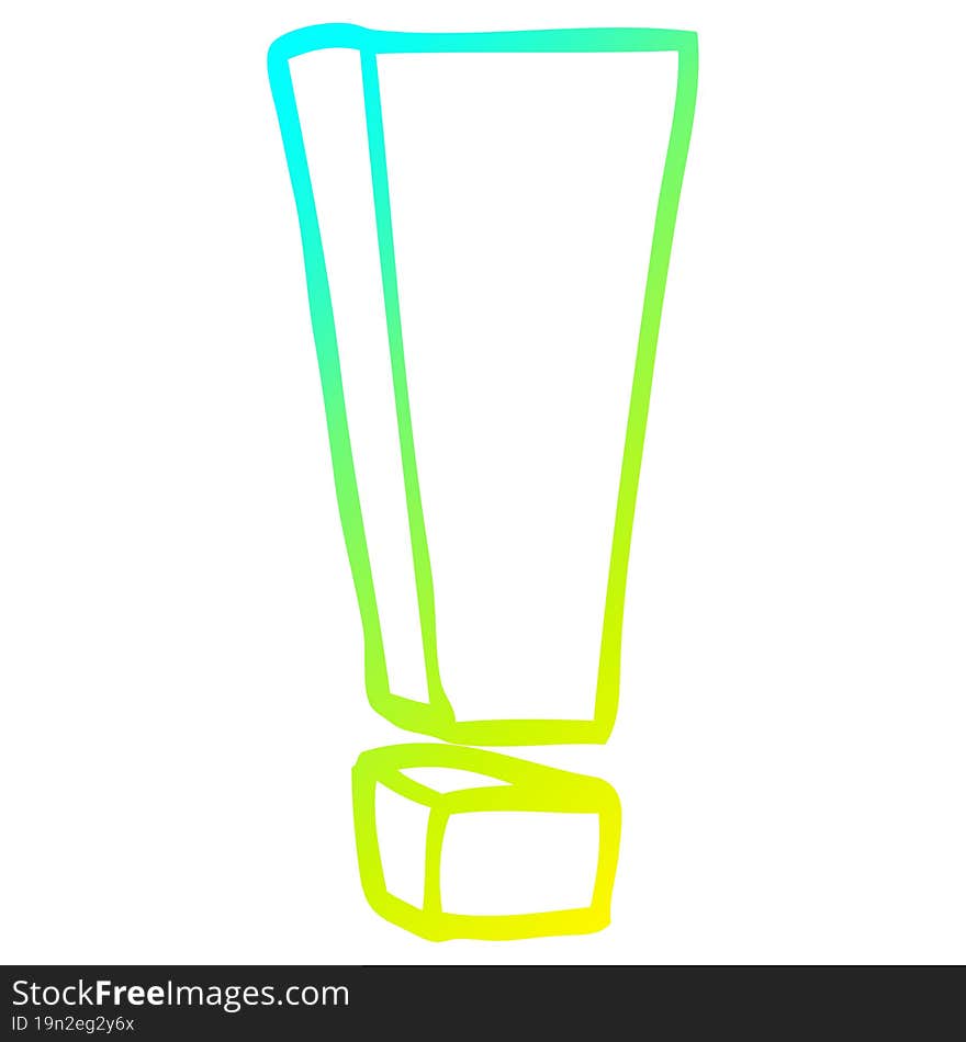 cold gradient line drawing cartoon exclamation