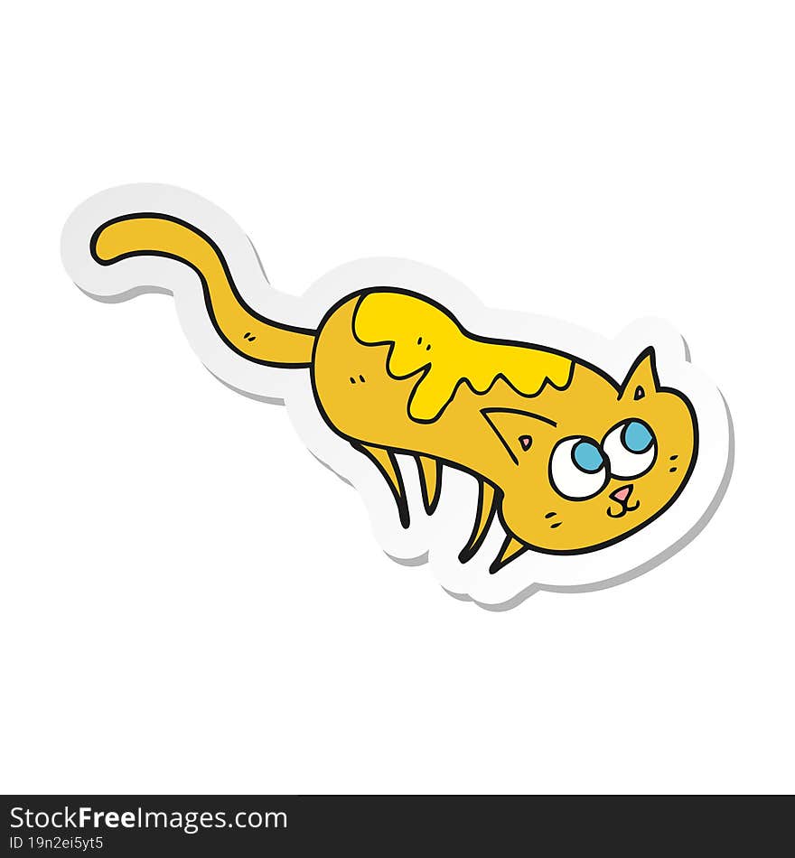 Sticker Of A Cartoon Cat