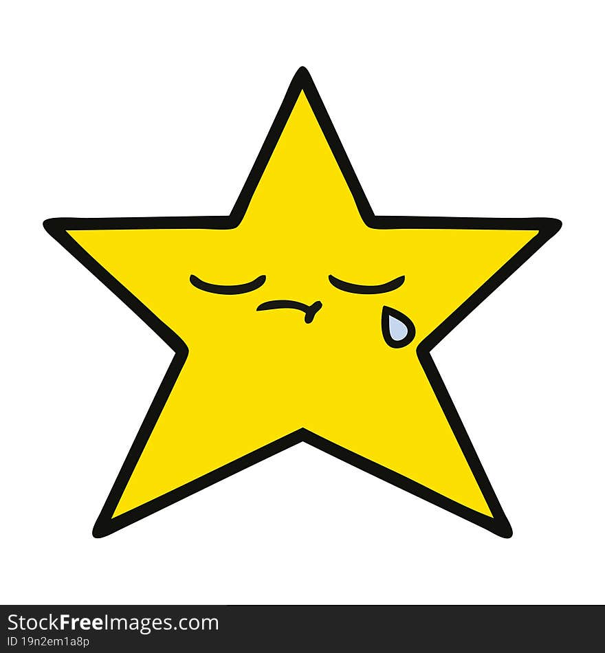 cute cartoon of a gold star. cute cartoon of a gold star