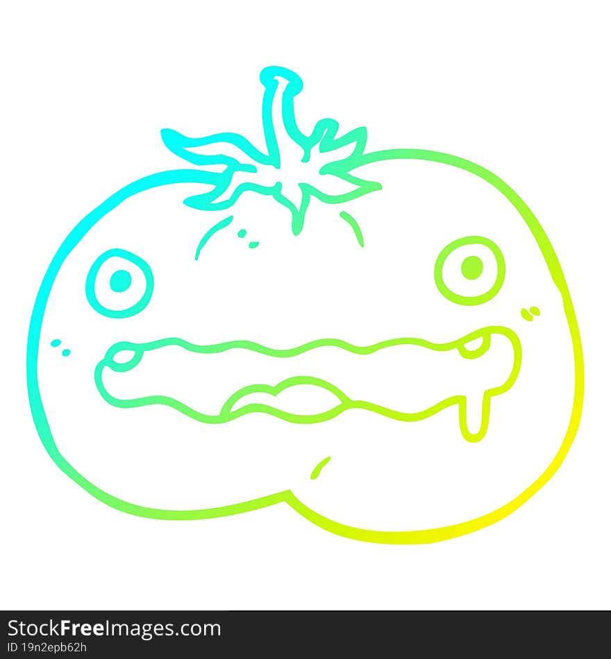 cold gradient line drawing cartoon tomato