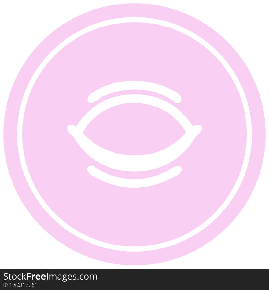 closed eye circular icon symbol