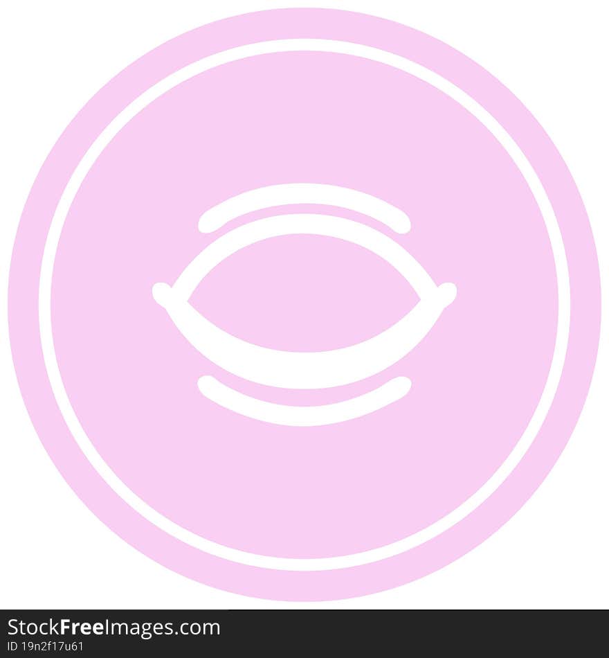 closed eye circular icon