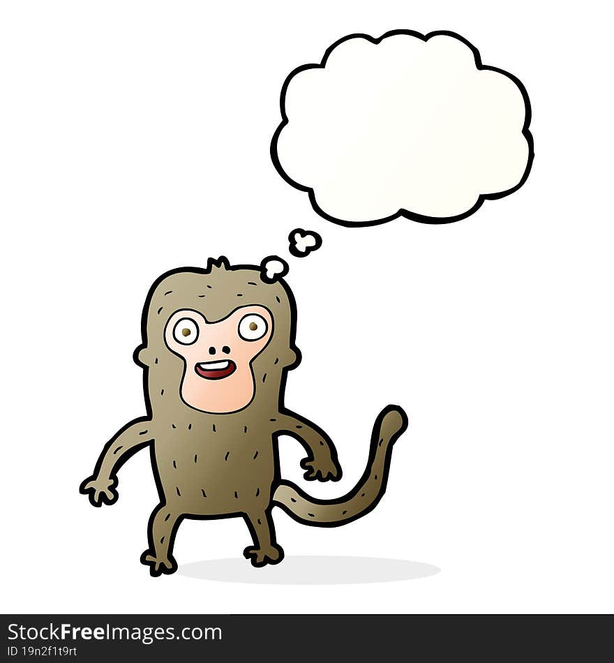 cartoon monkey with thought bubble