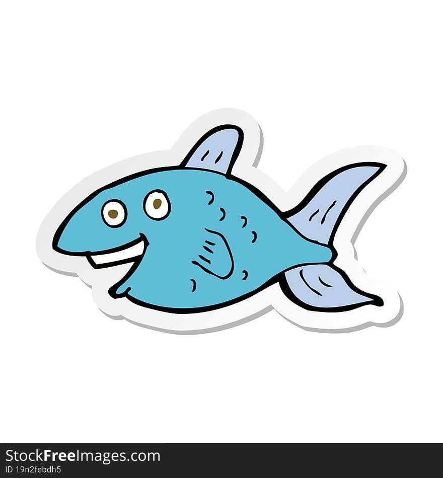 Sticker Of A Cartoon Fish