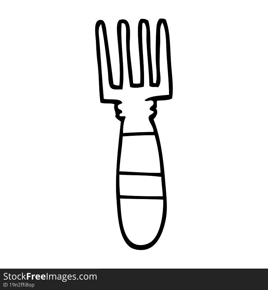 Black And White Cartoon Fork