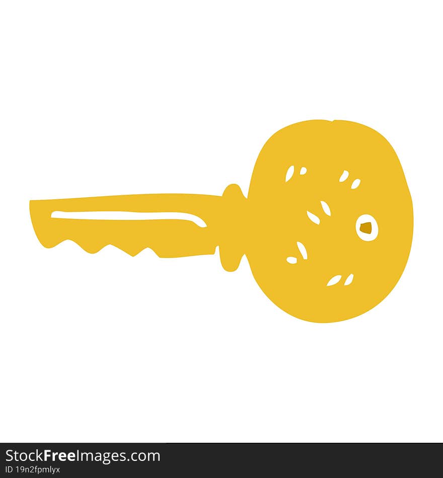 cartoon doodle gold key