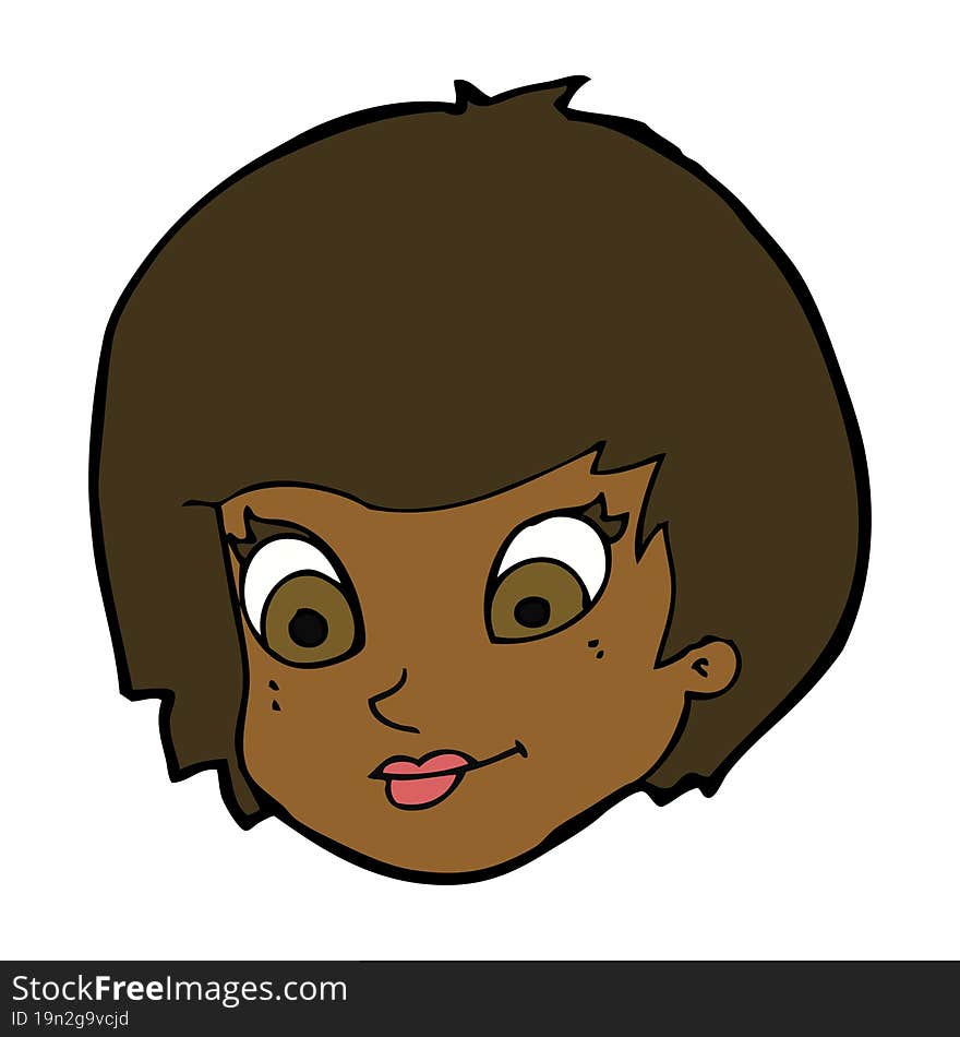 cartoon female face